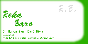 reka baro business card
